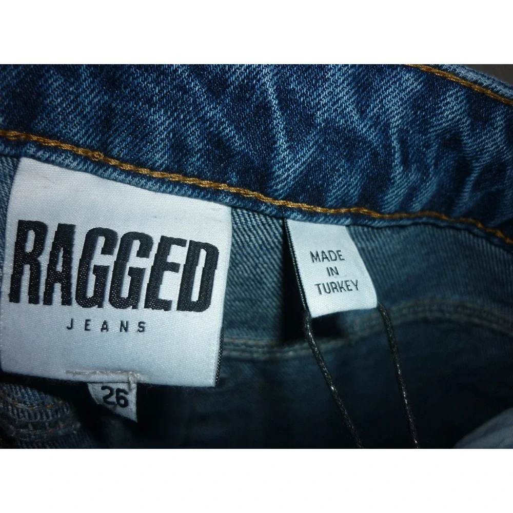 NEW The Ragged Priest Ragged‎ Jeans High Waisted Mom Jeans Dark Wash Blue 26x29